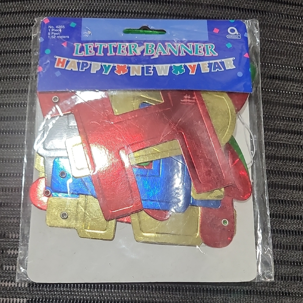 Happy‎ New Year Amscan Red and Blue Party Banner Decorations NIP